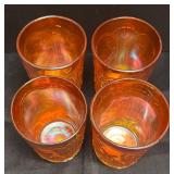 C3 - Vintage Imperial Glass Windmill Medallion Marigold Carnival Glass Water Pitcher and Tumbler Set