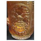 C3 - Vintage Imperial Glass Windmill Medallion Marigold Carnival Glass Water Pitcher and Tumbler Set