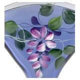 M4 - Vintage Hand Painted Fenton Art Glass Hyacinth Fan Vase / Fenton Art 2009 Hyacinth Fan Vase