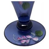 M4 - Vintage Hand Painted Fenton Art Glass Hyacinth Fan Vase / Fenton Art 2009 Hyacinth Fan Vase