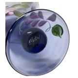 M4 - Vintage Hand Painted Fenton Art Glass Hyacinth Fan Vase / Fenton Art 2009 Hyacinth Fan Vase