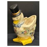 A2 - Vintage Anthropomorphic Duck Planter - Occupied Japan Floral Ceramic with Top Hat