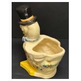 A2 - Vintage Anthropomorphic Duck Planter - Occupied Japan Floral Ceramic with Top Hat