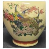 A2 - Vintage Heritage Mint Satsuma Peacock Jar with Lid