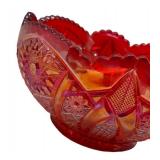 A2 - Indiana Glass Heritage Red Sunset Bowl