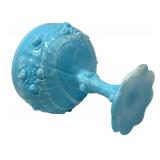 A5 - Fenton Vintage Blue Slag Glass Cabbage Rose Pedestal Compote