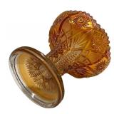 B4 - Vintage Imperial Glass Amber Vase