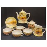 A3 - Vintage Japanese Tea Set - Teapot, Creamer, Sugar, 4 Cups & 4 Plates