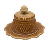 F1 - Mosser Grape & Cable Covered Butter Dish - Chocolate Slag Glass