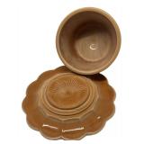 F1 - Mosser Grape & Cable Covered Butter Dish - Chocolate Slag Glass