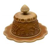 F1 - Mosser Grape & Cable Covered Butter Dish - Chocolate Slag Glass