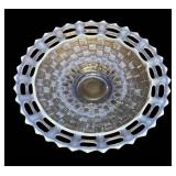 F3 - Fenton Basket Weave Under Plate - Blue Opalescent