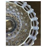 F3 - Fenton Basket Weave Under Plate - Blue Opalescent