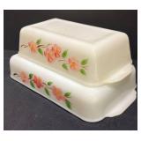 F1 - Fire King Floral Bake Dishes - 2-Piece Nesting Set