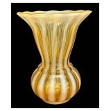 F3 - Fenton Autumn Gold Striped Vase