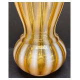 F3 - Fenton Autumn Gold Striped Vase