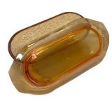 F3 - Jeanette Floragold Covered Butter Dish