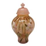 F1 - Fenton Hand-Painted Lidded Jar