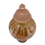 F1 - Fenton Hand-Painted Lidded Jar