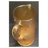 E1 - Imperial Glass Carnival Tree Bark Pitcher & Glass