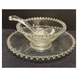 A2 - Imperial Candlewick 3-Piece Mayo Set with Salt & Pepper Shakers & Heart Dish