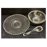 A2 - Imperial Candlewick 3-Piece Mayo Set with Salt & Pepper Shakers & Heart Dish