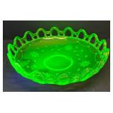 M3 - Lancaster Glass Company Uranium Glass Open-Work Platter