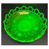 M3 - Lancaster Glass Company Uranium Glass Open-Work Platter