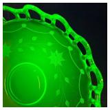 M3 - Lancaster Glass Company Uranium Glass Open-Work Platter