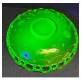 M3 - Lancaster Glass Company Uranium Glass Open-Work Platter