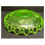 M3 - Lancaster Glass Company Uranium Glass Open-Work Platter