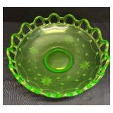 M3 - Lancaster Glass Company Uranium Glass Open-Work Platter