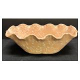 A3 - Vintage Shawnee Peach Splatter Ruffled Bowl