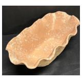 A3 - Vintage Shawnee Peach Splatter Ruffled Bowl