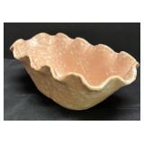 A3 - Vintage Shawnee Peach Splatter Ruffled Bowl