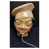 C3 - Vintage Chalkware Chef Head String Holder