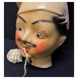 C3 - Vintage Chalkware Chef Head String Holder