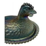 M4 - Indiana Glass Carnival Glass Hen Dish