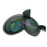 M4 - Indiana Glass Carnival Glass Hen Dish