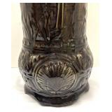 L6 - Roseville Majolica Stork & Cattails Umbrella Stand