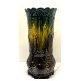 L6 - Roseville Majolica Stork & Cattails Umbrella Stand