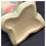 M1 - Hull Pottery Woodland Footed Vase - Pink Lily Floral Motif