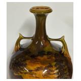 N1 - Vintage Landscape Vase - Brown Glaze with Scenic Transfer