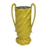 G6 - Red Wing Vintage Yellow Swirl Vase