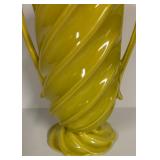 G6 - Red Wing Vintage Yellow Swirl Vase