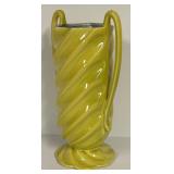 G6 - Red Wing Vintage Yellow Swirl Vase