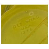 G6 - Red Wing Vintage Yellow Swirl Vase