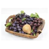 Grapes in Woven Basket- 1 in Diameter Per Berry, Mixed Purple Table Grapes 14' x 11.5'
