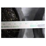 Pair of Antique Cast Stone Planters with Lion Head Ring Handles 13' x 14'