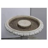 Concrete Bird Bath on Pedestal - Ornate Rim, ~30 in Tall, 23 in Bowl